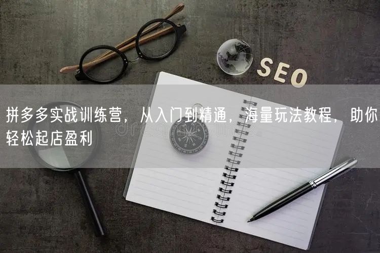 拼多多实战训练营,从入门到精通,海量玩法教程,助你轻松起店盈利