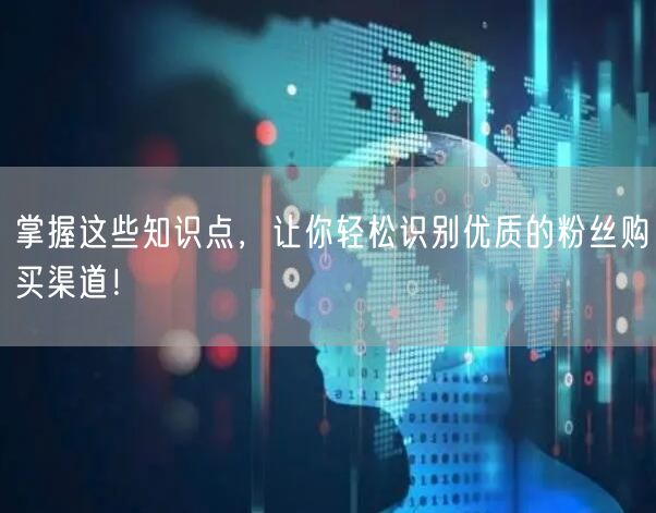 掌握这些知识点，让你轻松识别优质的粉丝购买渠道！