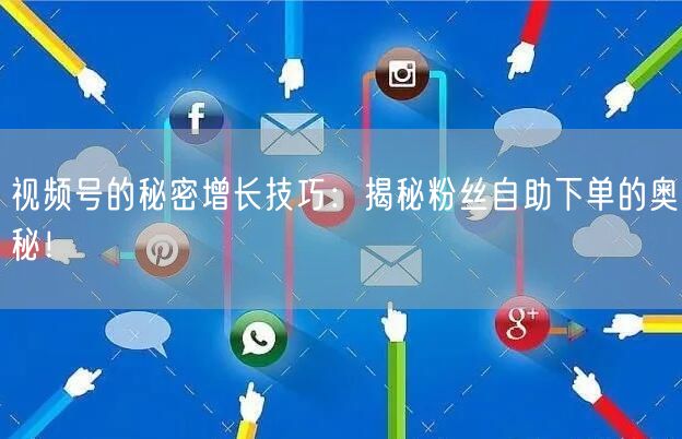 视频号的秘密增长技巧：揭秘粉丝自助下单的奥秘！