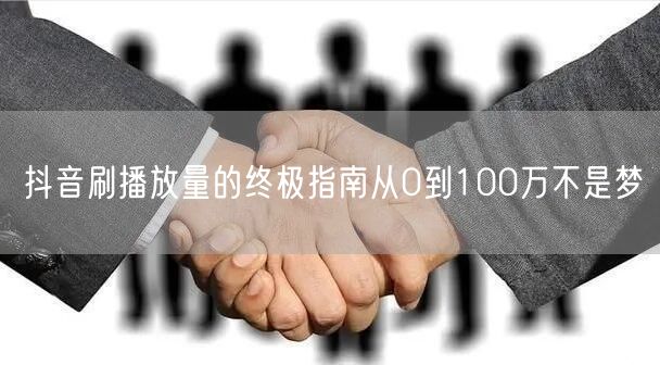 抖音刷播放量的终极指南从0到100万不是梦