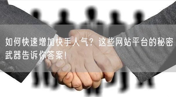 如何快速增加快手人气?这些网站平台的秘密武器告诉你答案!